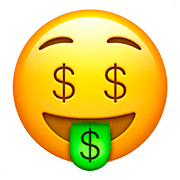 Emoji 🤑 Faccina Avida Di Denaro su Apple iOS 11.3.