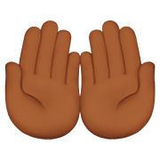 🤲🏾 Emoji Palmas Unidas Para Cima: Pele Morena Escura na Apple iOS 11.3.