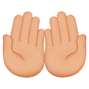 Emoji 🤲🏼 Mani Unite In Alto: Carnagione Abbastanza Chiara su Apple iOS 11.3.