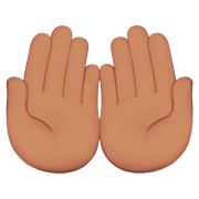 Emoji 🤲🏽 Mani Unite In Alto: Carnagione Olivastra su Apple iOS 11.3.
