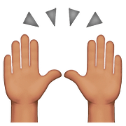 Emoji 🙌🏽 Mani Alzate: Carnagione Olivastra su Apple iOS 11.3.