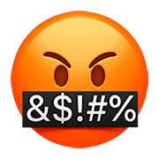 Emoji 🤬 Faccina Con Simboli Sulla Bocca su Apple iOS 11.3.