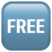 🆓 Emoji Wort „Free“ in blauem Quadrat Apple iOS 11.3.