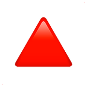 🔺 Emoji Triángulo Rojo Hacia Arriba en Apple iOS 11.3.