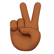 ✌🏾 Emoji Mão Em V De Vitória: Pele Morena Escura na Apple iOS 11.3.