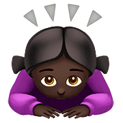 🙇🏿‍♀️ Emoji sich verbeugende Frau: dunkle Hautfarbe Apple iOS 11.3.