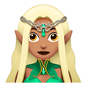 🧝🏽‍♀️ Emoji Elfa: Pele Morena na Apple iOS 11.3.