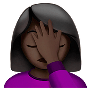 🤦🏿‍♀️ Emoji sich an den Kopf fassende Frau: dunkle Hautfarbe Apple iOS 11.3.