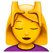 💆‍♀️ Emoji Frau, die eine Kopfmassage bekommt Apple iOS 11.3.