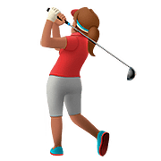 🏌🏽‍♀️ Emoji Mulher Golfista: Pele Morena na Apple iOS 11.3.