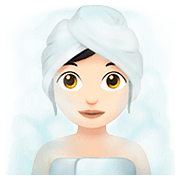 🧖🏻‍♀️ Emoji Mujer En Una Sauna: Tono De Piel Claro en Apple iOS 11.3.