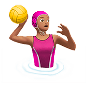 🤽🏽‍♀️ Emoji Mulher Jogando Polo Aquático: Pele Morena na Apple iOS 11.3.