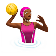 🤽🏾‍♀️ Emoji Mulher Jogando Polo Aquático: Pele Morena Escura na Apple iOS 11.3.