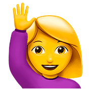 🙋‍♀️ Emoji Frau mit erhobenem Arm Apple iOS 11.3.