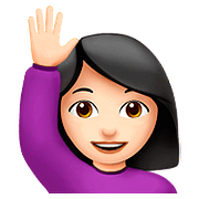 🙋🏻‍♀️ Emoji Frau mit erhobenem Arm: helle Hautfarbe Apple iOS 11.3.