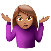 🤷🏽‍♀️ Emoji schulterzuckende Frau: mittlere Hautfarbe Apple iOS 11.3.