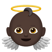 👼🏿 Emoji Bebé ángel: Tono De Piel Oscuro en Apple iOS 12.1.