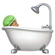 Emoji 🛀🏽 Persona Che Fa Il Bagno: Carnagione Olivastra su Apple iOS 12.1.