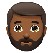 Emoji 🧔🏾 Uomo Con La Barba: Carnagione Abbastanza Scura su Apple iOS 12.1.