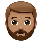 🧔🏽 Emoji Mann: mittlere Hautfarbe, Bart Apple iOS 12.1.
