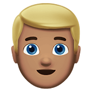 👱🏽‍♂️ Emoji Homem: Pele Morena E Cabelo Loiro na Apple iOS 12.1.