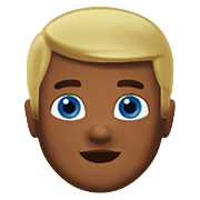 👱🏾‍♂️ Emoji Hombre Rubio: Tono De Piel Oscuro Medio en Apple iOS 12.1.