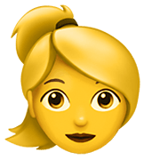 Émoji 👱‍♀️ Femme Blonde sur Apple iOS 12.1.