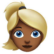 👱🏾‍♀️ Emoji Frau: mitteldunkle Hautfarbe, blond Apple iOS 12.1.