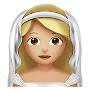 Émoji 👰🏼 Personne Mariée Avec Voile : Peau Moyennement Claire sur Apple iOS 12.1.