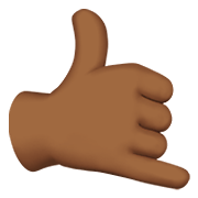 🤙🏾 Emoji ruf-mich-an-Handzeichen: mitteldunkle Hautfarbe Apple iOS 12.1.