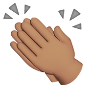 👏🏽 Emoji Mãos Aplaudindo: Pele Morena na Apple iOS 12.1.