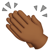 👏🏾 Emoji Mãos Aplaudindo: Pele Morena Escura na Apple iOS 12.1.