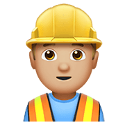 Émoji 👷🏼 Personnel Du Bâtiment : Peau Moyennement Claire sur Apple iOS 12.1.