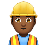 👷🏾 Emoji Trabalhador De Construção Civil: Pele Morena Escura na Apple iOS 12.1.