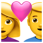 👩‍❤️‍👨 Emoji Pareja Enamorada: Mujer Y Hombre en Apple iOS 12.1.