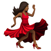 💃🏾 Emoji Mulher Dançando: Pele Morena Escura na Apple iOS 12.1.