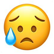 😥 Emoji Rosto Triste, Mas Aliviado na Apple iOS 12.1.