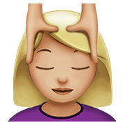 💆🏼 Emoji Person, die eine Kopfmassage bekommt: mittelhelle Hautfarbe Apple iOS 12.1.