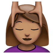 💆🏽 Emoji Person, die eine Kopfmassage bekommt: mittlere Hautfarbe Apple iOS 12.1.