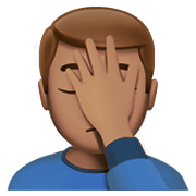 🤦🏽 Emoji sich an den Kopf fassende Person: mittlere Hautfarbe Apple iOS 12.1.