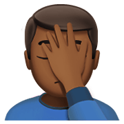 🤦🏾 Emoji Pessoa Decepcionada: Pele Morena Escura na Apple iOS 12.1.