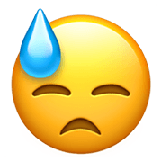 Emoji 😓 Faccina Sudata su Apple iOS 12.1.