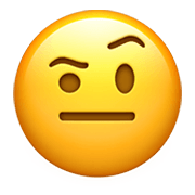 Emoji 🤨 Faccia Con Sopracciglia Alzate su Apple iOS 12.1.