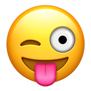 Emoji 😜 Faccina Che Fa L’occhiolino E Mostra La Lingua su Apple iOS 12.1.