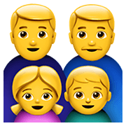 👨‍👨‍👧‍👦 Emoji Familie: Mann, Mann, Mädchen und Junge Apple iOS 12.1.