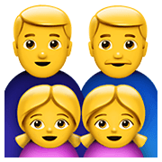 👨‍👨‍👧‍👧 Emoji Familie: Mann, Mann, Mädchen und Mädchen Apple iOS 12.1.