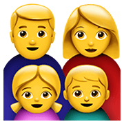 👨‍👩‍👧‍👦 Emoji Familie: Mann, Frau, Mädchen und Junge Apple iOS 12.1.