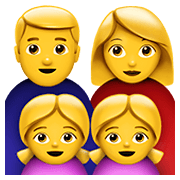 👨‍👩‍👧‍👧 Emoji Família: Homem, Mulher, Menina E Menina na Apple iOS 12.1.