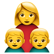 👩‍👦‍👦 Emoji Família: Mulher, Menino E Menino na Apple iOS 12.1.