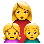 👩‍👧‍👦 Emoji Família: Mulher, Menina E Menino na Apple iOS 12.1.